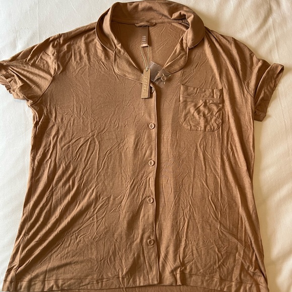 SKIMS Heathered Short Pajamas | Colour: Ochre | Size: M - Picture 3 of 6